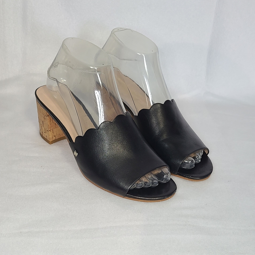 Kate Spade Warren Scalloped Leather Sandals Mules Size 7.5 - Picture 3 of 16
